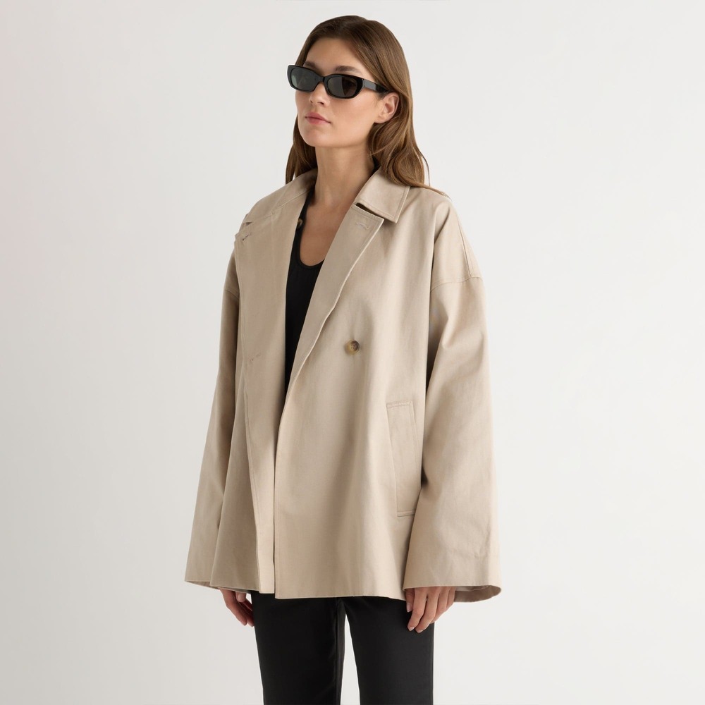Modern Citizen Delaney Cotton Mac Coat Size SBeige / S